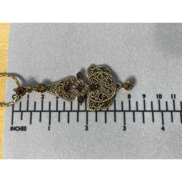 Camrose & Kross Pendant Necklace JBK Gold Tone Jacqueline Kennedy Reproduction - Picture 8 of 11